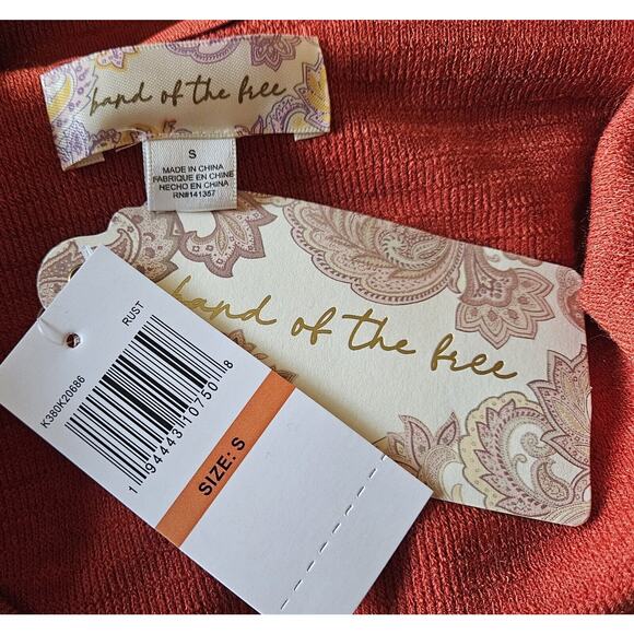 BAND OF THE FREE GYPSIES Women S M Midi Skirt & Cropped Top Alize Rust Knit NEW - Picture 6 of 12